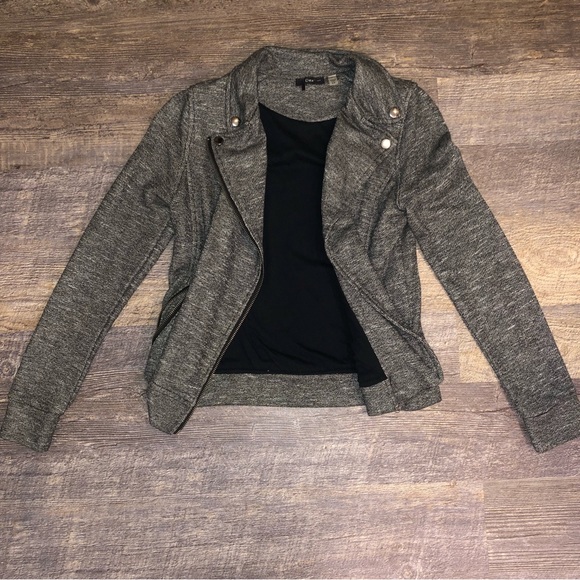 Dex Jackets & Blazers - Like New! Dex | size S | Heather gray moto style sweater jacket